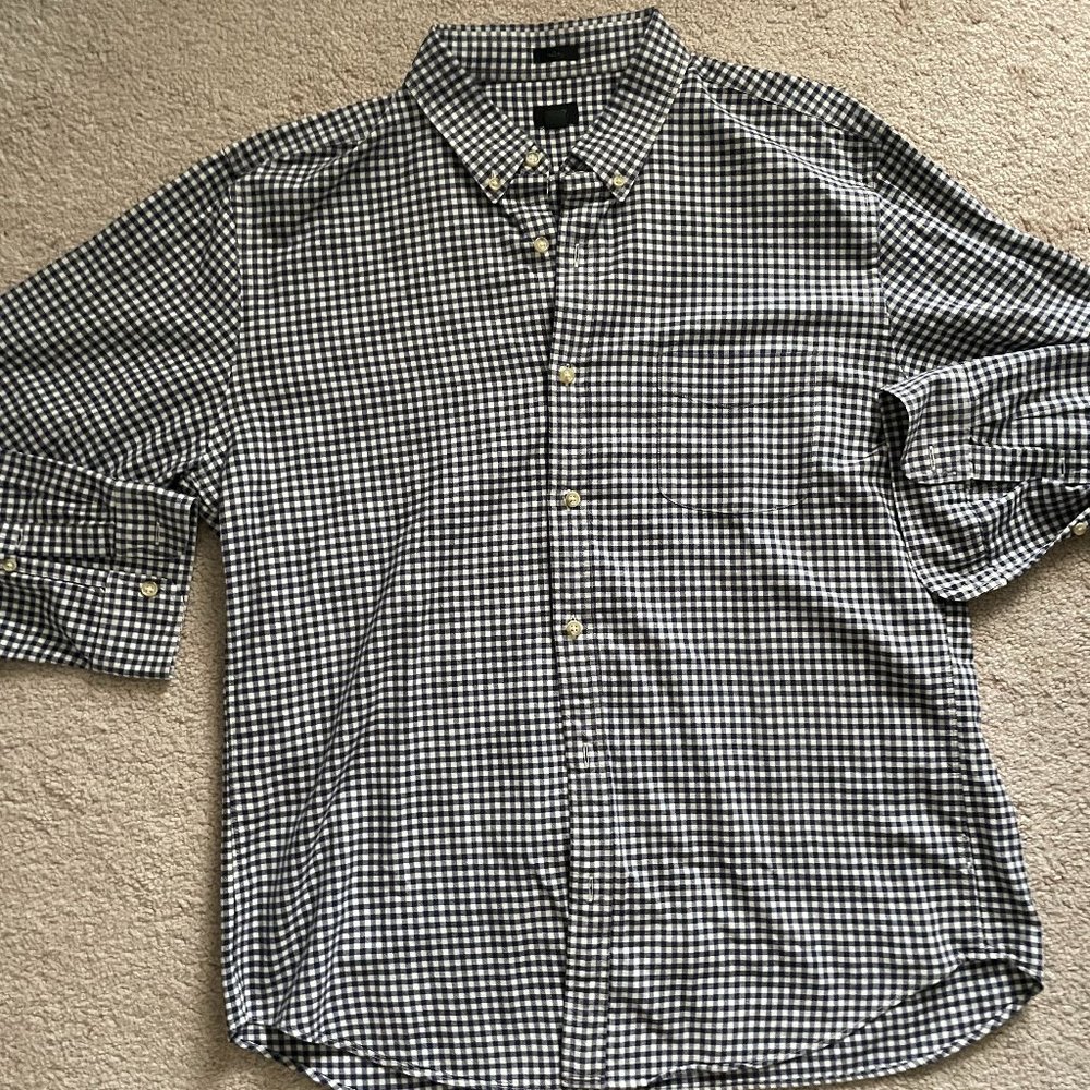 J. Crew Men's Button Down Dress Shirt Plaid Size XL